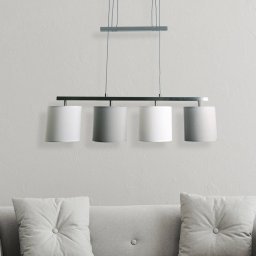 Näve Tilde hanging light, 4-bulb, grey/white