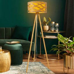 Näve Finja floor lamp, tripod frame made of bamboo