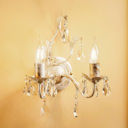 ONLI Teresa crystal wall light, ivory, 2-bulb