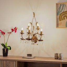 ONLI Teresa crystal wall light, bronze, 5-bulb