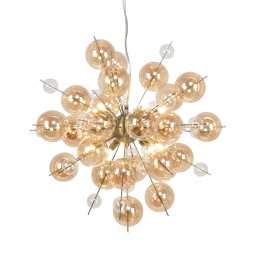 Näve Explosion bubble pendant light with amber-coloured spheres