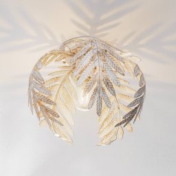 ONLI Felce ceiling light in fern design, ivory, Ø 25 cm
