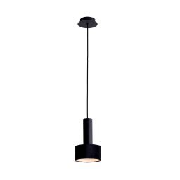 Viokef Arietta pendant light, velvet lampshade, black