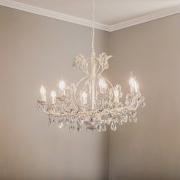ONLI Crystal chandelier Teresa, ivory, 8-bulb