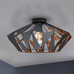 EGLO Carlton ceiling light, Ø 47 cm, black/copper