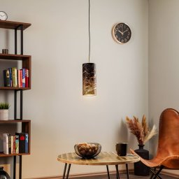 EMIBIG LIGHTING Joni hanging light, textile, 1-bulb, black marbled