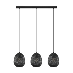 EGLO Dembleby hanging light, 3-bulb, black