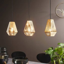 EGLO Chiavica hanging light, brass, 3-bulb