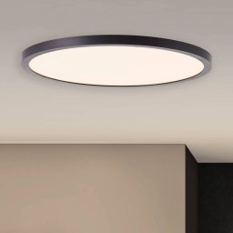 Brilliant Tuco LED ceiling lamp, dimmable, black, plastic, Ø 30 cm
