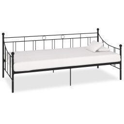 vidaXL 284669 DayBed Frame without Mattress Black Metal 90x200 cm
