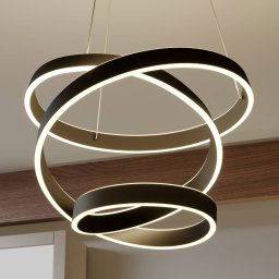 Lindby LED pendant light Olada, black, metal, Ø 51cm