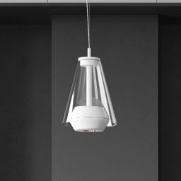 Prandina Shuttle pendant light white, clear glass