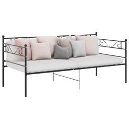 vidaXL Sofa Bed Frame without Mattress Black Metal 90x200 cm