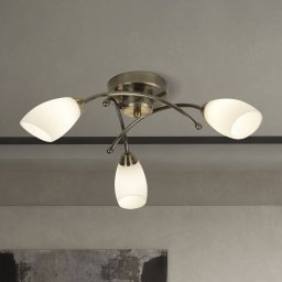 Searchlight Opera 3-bulb ceiling light, antique brass