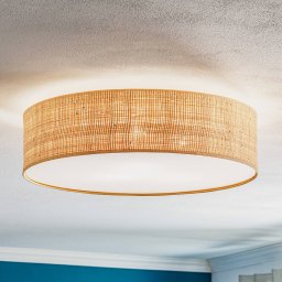 Eko-Light Leano beige round rattan ceiling light