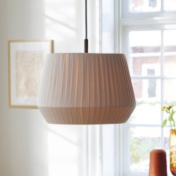 Nordlux Dicte hanging light, hand-bound, Ø 40 cm, amber
