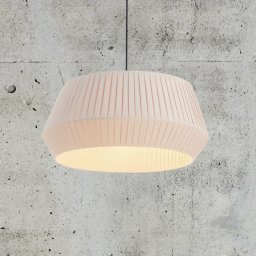Nordlux Dicte hanging light, hand-bound, Ø 53 cm, amber