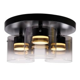 HighLight LED ceiling light Salerno, 2,700 K, 3-bulb, black