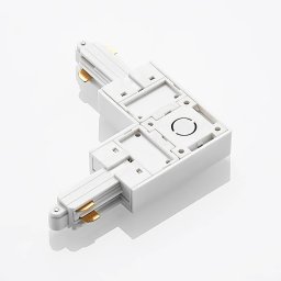 Lindby corner connector Linaro, white, single-circuit track lighting system