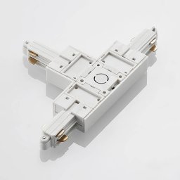 Lindby T-connector Linaro, white, single-circuit track lighting system