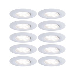 Paulmann Calla LED recessed spotlight, Ø9cm, 840, set of 10, white, IP65
