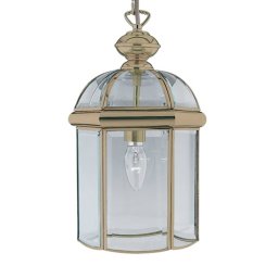 Searchlight Hanging lamp Arlind, Ø 18 cm, antique brass