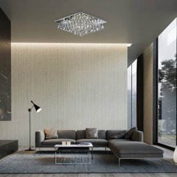 Searchlight Hanna ceiling light with crystal prisms 44 x 44 cm