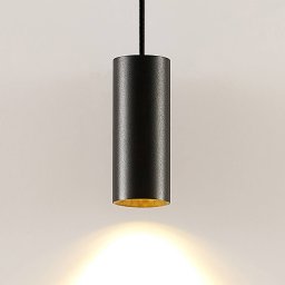 Arcchio Ejona pendant light, height 15 cm, black, metal
