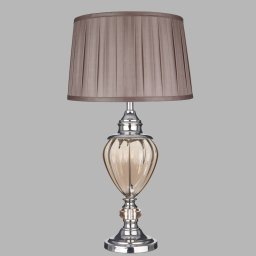 Searchlight Greyson table lamp with fabric lampshade in brown