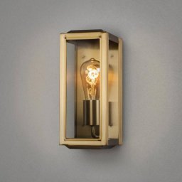 Konstsmide Carpi outdoor wall lamp, brass, width 12.5 cm