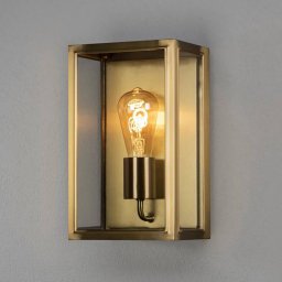 Konstsmide Carpi outdoor wall lamp, brass, width 18cm