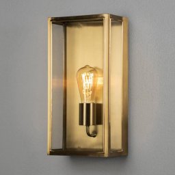 Konstsmide Carpi outdoor wall lamp, brass, width 20.5cm