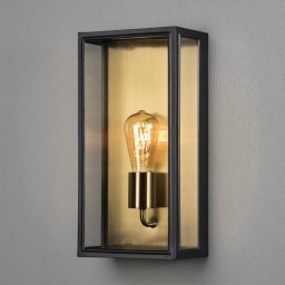 Konstsmide Carpi outdoor wall lamp, black, width 20.5 cm