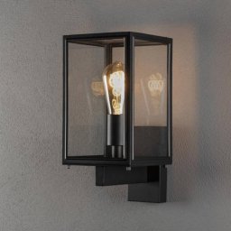Konstsmide Carpi outdoor wall light, black, width 16.5 cm