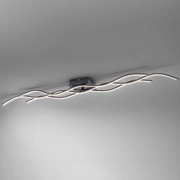 JUST LIGHT. GmbH Wave LED ceiling lamp 3,000 K 137.5 x 16 cm black