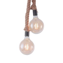 JUST LIGHT. GmbH Rope pendant light with rope, two-bulb