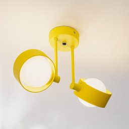Argon Mado ceiling light in steel, yellow, 2-bulb