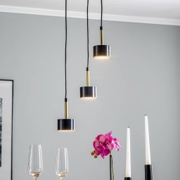 Eko-Light Arena round 3-bulb hanging light, blue and gold