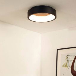 Lucide LED ceiling light Talowe black Ø 30 cm