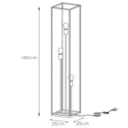 Lucide Arthur floor lamp with metal frame, 3-bulb