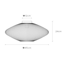 Lucide Mesh ceiling light, trapezoidal, black