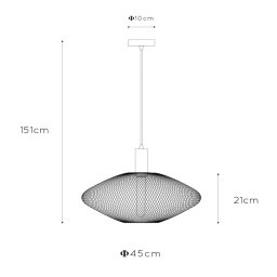 Lucide Mesh pendant light, trapezoidal, Ø 45 cm, gold