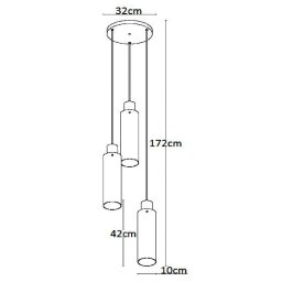 Lucide Orlando pendant light, smoke grey, 3-bulb