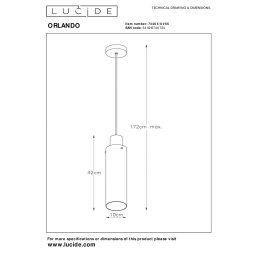 Lucide Orlando pendant light, smoke grey, 1-bulb