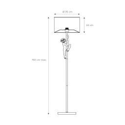 Lucide Extravaganza Chimp floor lamp, gold matt/black