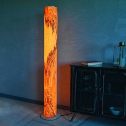 LeuchtNatur Lucerna floor lamp olive wood/stainless steel