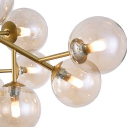 Maytoni Dallas ceiling light, 20 glass globes gold
