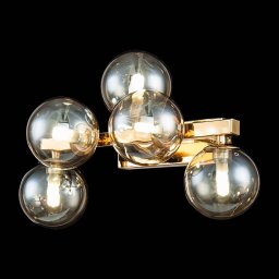 Maytoni Dallas wall light with 5 glass globes gold