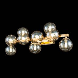 Maytoni Dallas wall light with 9 glass globes gold