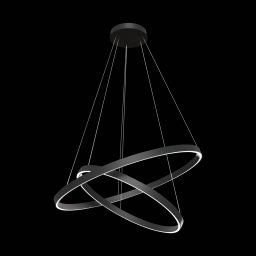 Maytoni Rim LED hanging light, 840, 2 rings, black